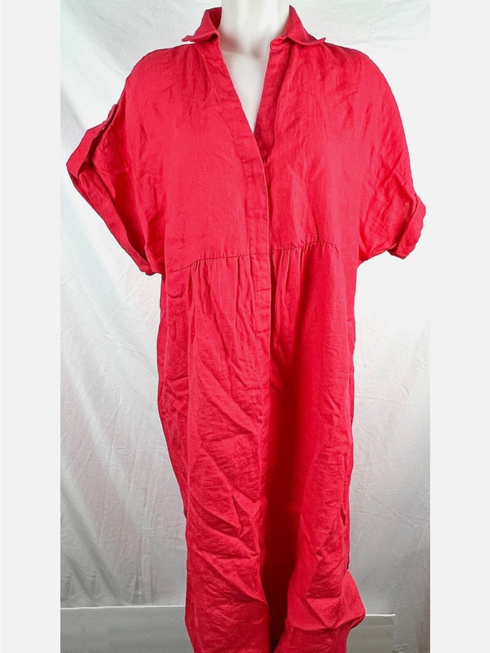 Chico's Bright Red Short-Sleeve Lounge Dress